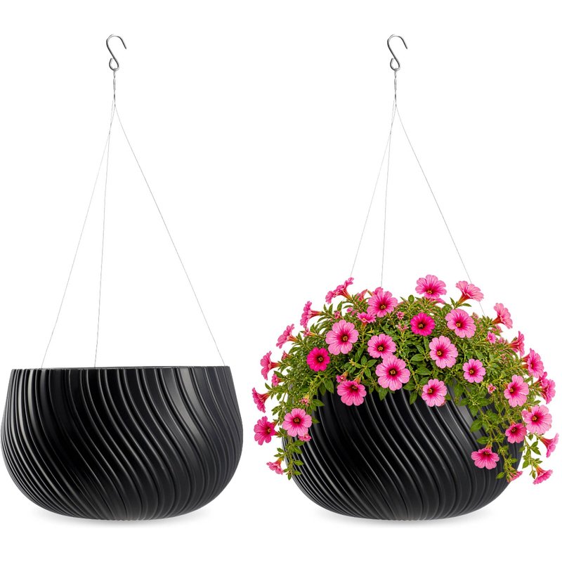 Doniczka wisząca z wkładem Rucas 29 cm, antracyt