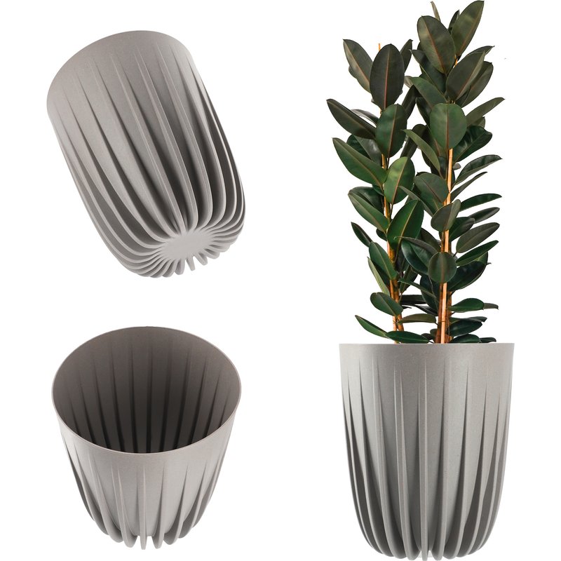 Eko doniczka z wkładem Costa 14 cm, szara
