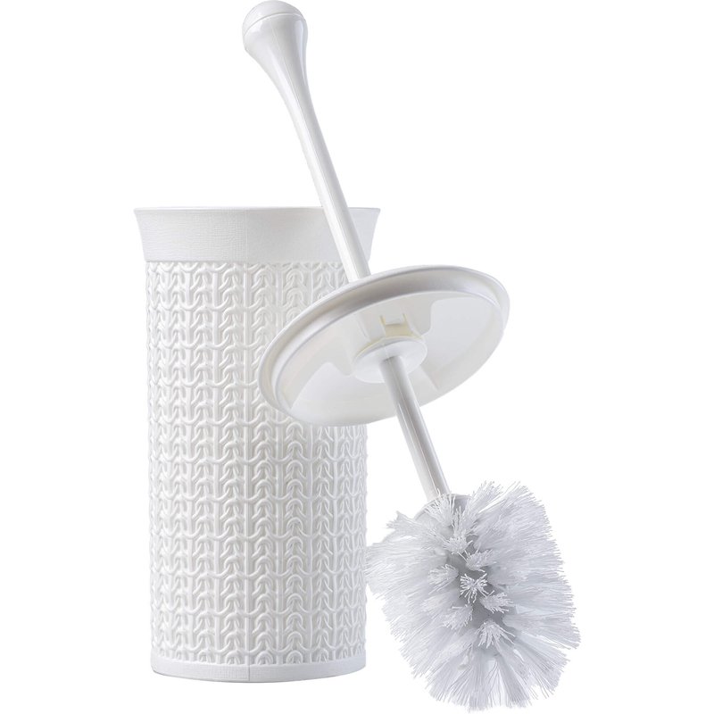 Szczotka do WC z pojemnikiem Linxe, 40 cm, biała
