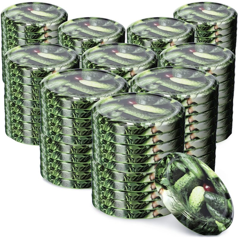 Metalowe wieczka do słoików Virbo 100szt fi 82 mm "Ogórki"