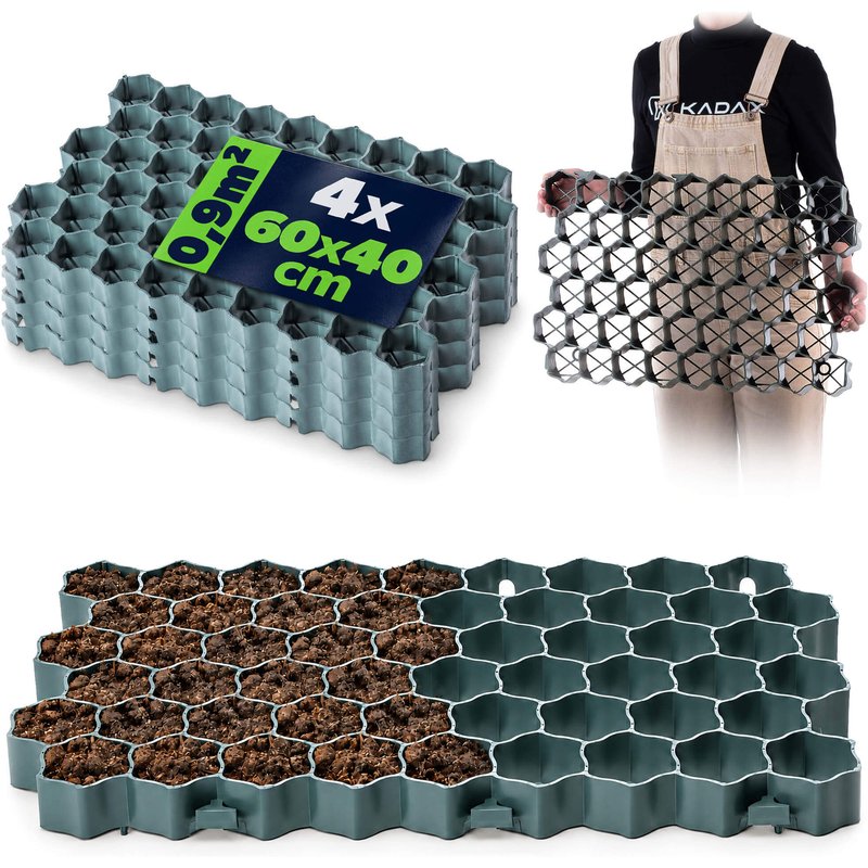 Kratka parkingowo-ogrodowa Lund 60 x 40 cm 4 szt. 0.96 m² zielona