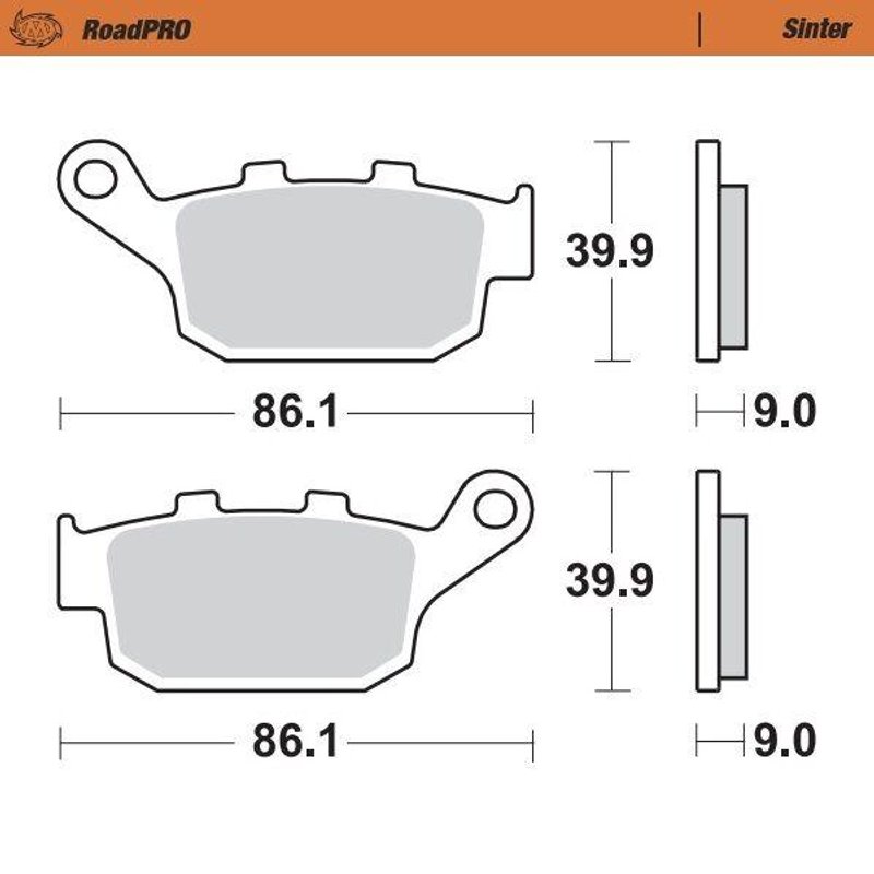 407702 - Moto Master RoadPRO Sinter Brake Pads Rear For Honda CB500F 2013-2024 Rear