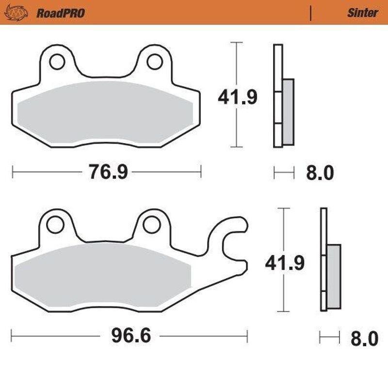 402902 - Moto Master RoadPRO Sinter Brake Pads Rear For Triumph Bonneville 865 2007-2008 Rear