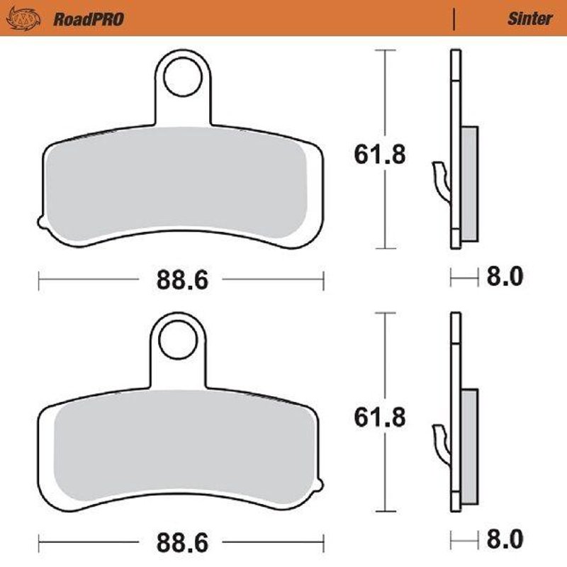 411501 - Moto Master RoadPRO Sinter Brake Pads Front For Harley Davidson FLD 1690 2012-2013 Front