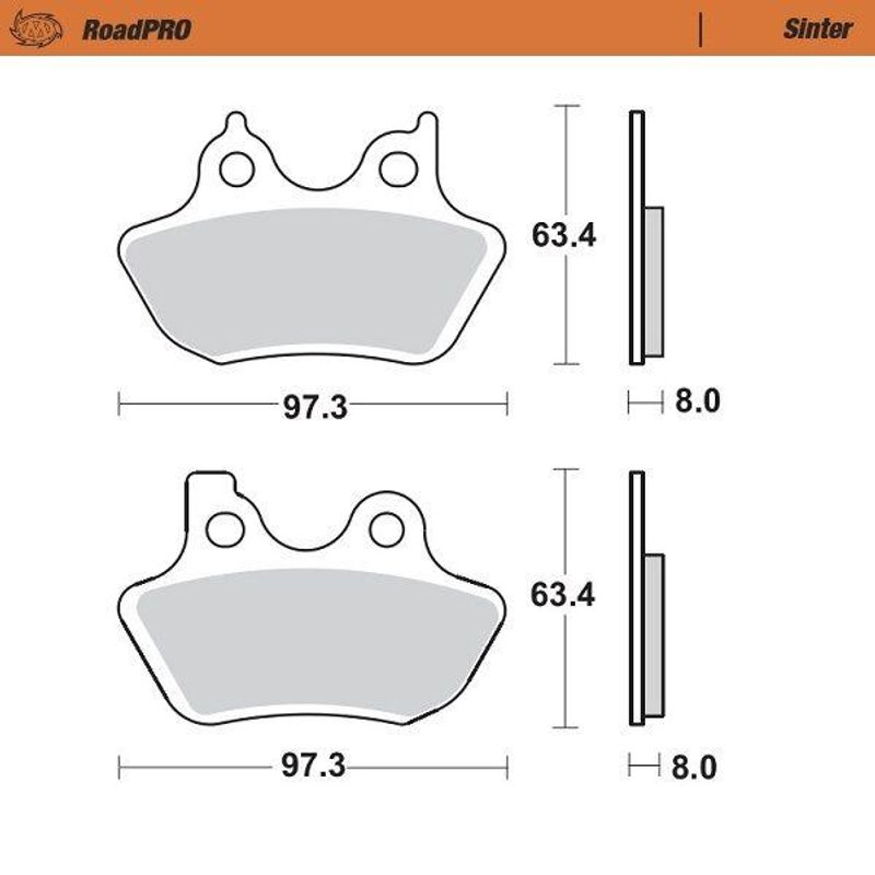 411901 - Moto Master RoadPRO Sinter Brake Pads Front For Harley Davidson FLHR 1450 2000-2006 Front