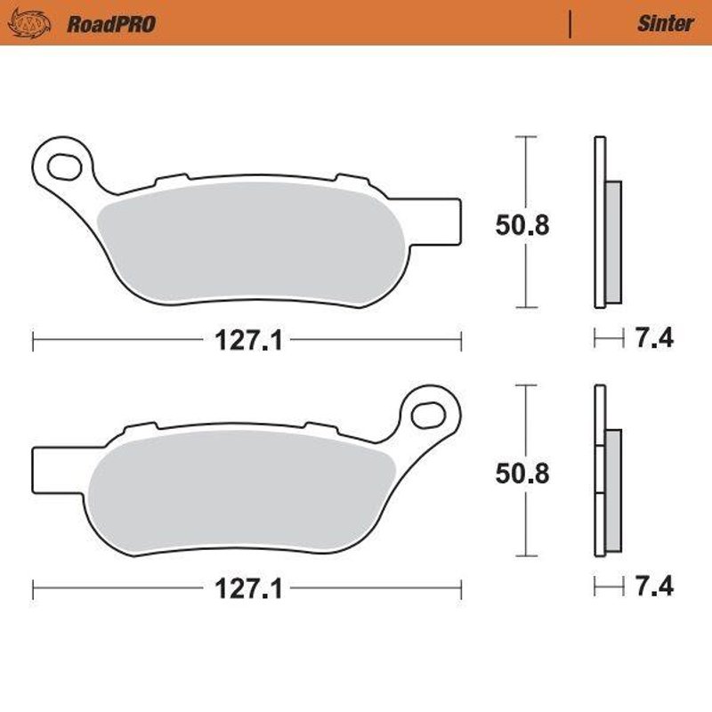 412102 - Moto Master RoadPRO Sinter Brake Pads Rear For Harley Davidson FLD 1690 2012-2013 Rear