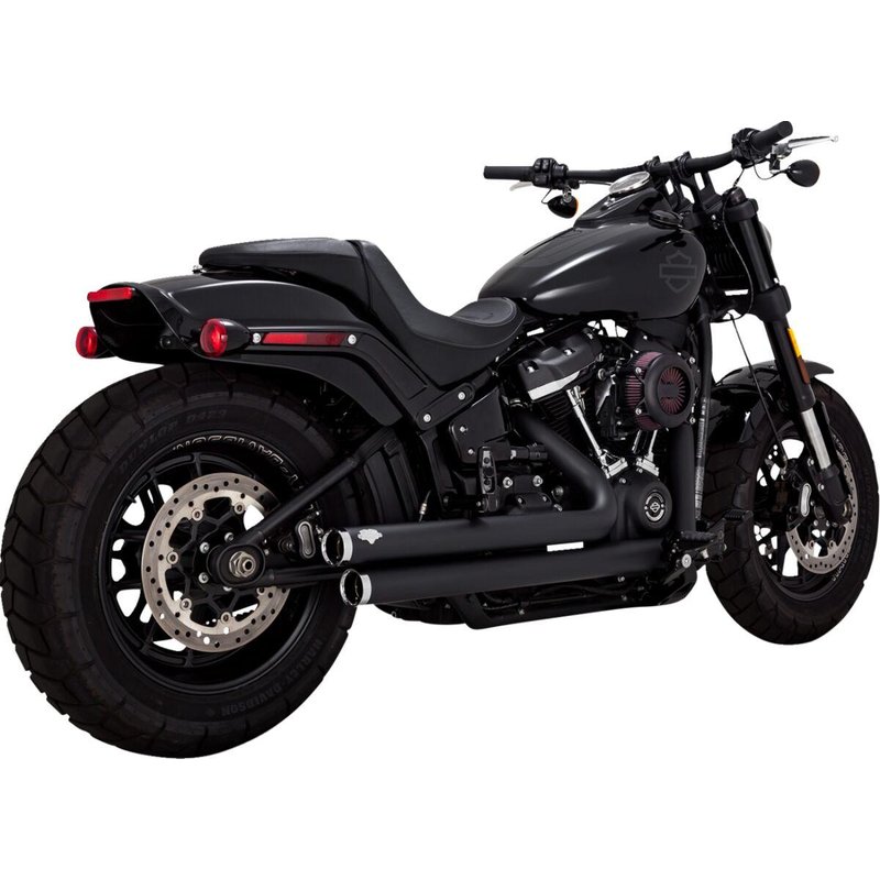 47341 - Vance & Hines Big Shots Staggered 2-into-2 Exhaust System For Harley Davidson FLDE 1750 2018-2020 - Black
