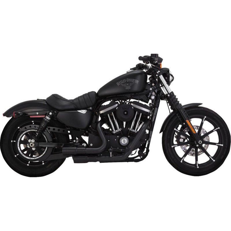 46374 - Vance & Hines 2-into-2 Mini Grenades Exhaust System For Harley Davidson XL1200C 2014-2020 - Black