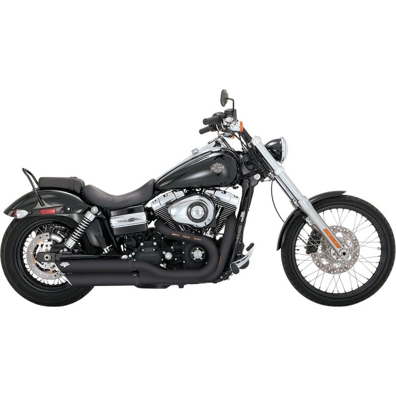 46845 - 46845 - Vance & Hines 3" Round Twin Slash Silencers - Harley Davidson FXDWG 1690 2013-2017