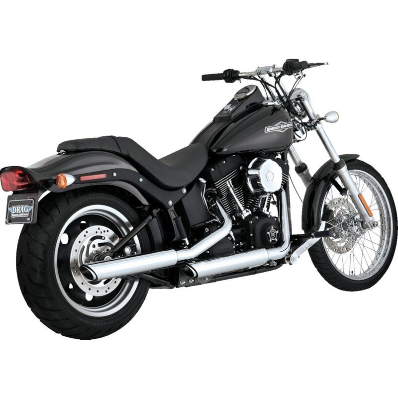 16834 - Vance & Hines 3" Twin Slash Silencers For Harley Davidson FLSTC1584 2007-2009 - Chrome