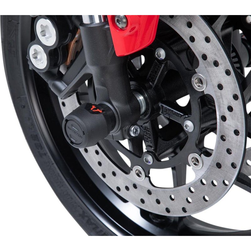 STP.06.176.11100/B - SW Motech Front Axle Slider Set For Yamaha MT-09 ABS 2021-2024 - Black