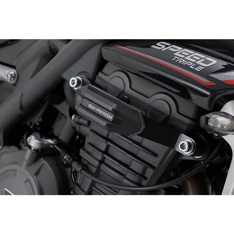 STP.11.590.10600/B - SW Motech Frame Sliders - Triumph Speed Triple 1200 2021-2024 - Black/Silver