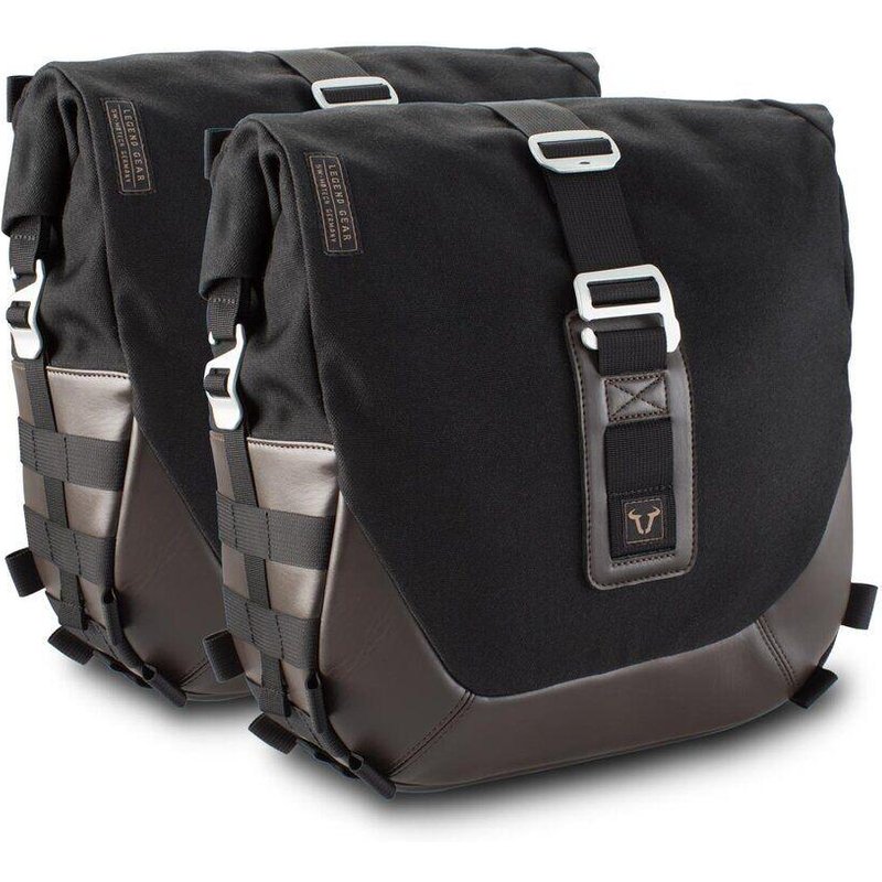 BC.HTA.17.797.20200 - SW Motech Legend Gear LC2 Side Pannier Bag System Brown Edition For Moto Guzzi V9 Bobber ABS 2016-2024 - Black/Brown