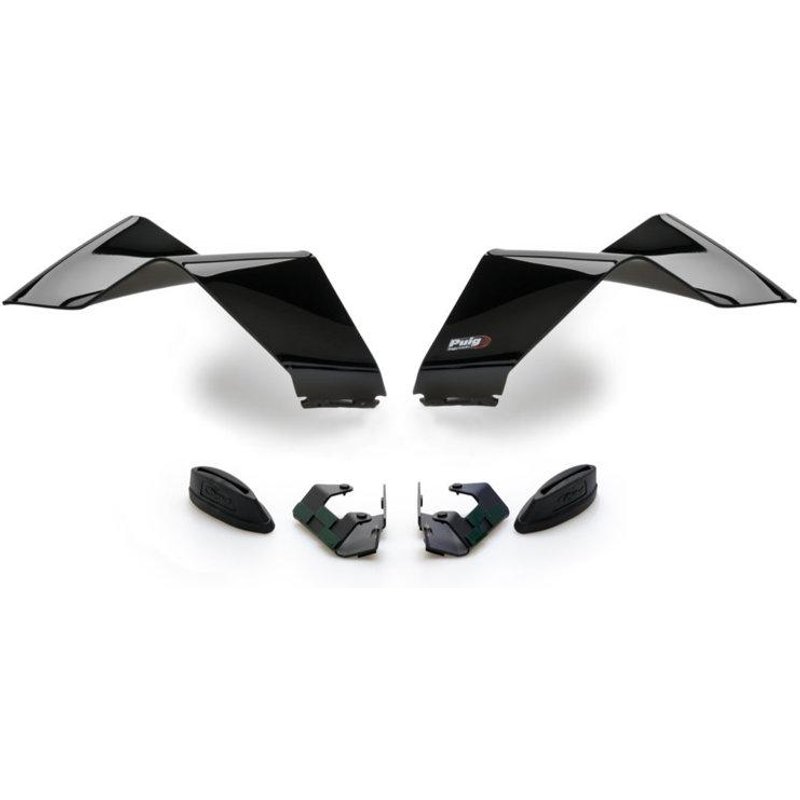 20523N - Puig Downforce Spoilers For Yamaha YZF R1 2020-2025 - Black