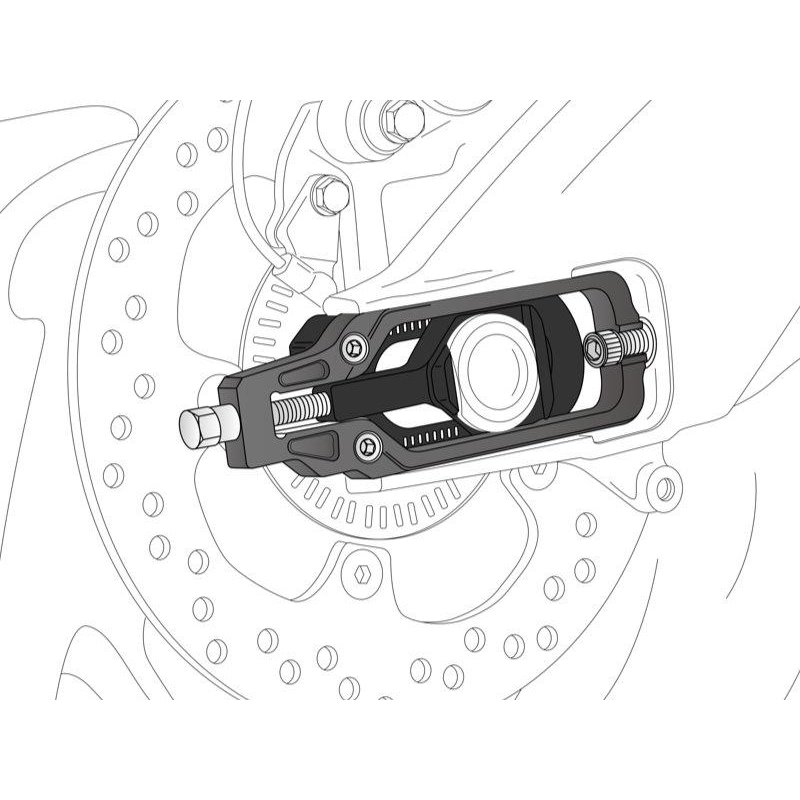21001N - Puig Chain Tensioner For Kawasaki Versys 1100 SE 25 - Black
