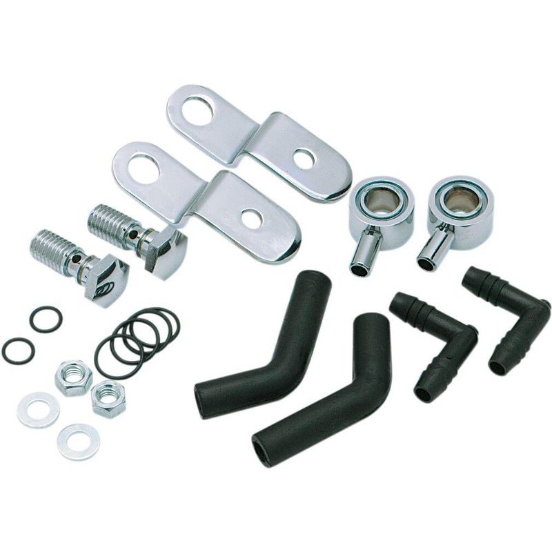 KHS-020 - Mikuni HSR Carburettor Head-Breather Kit For Harley Davidson FLHR 1340 1994-1998 - Black/Chrome
