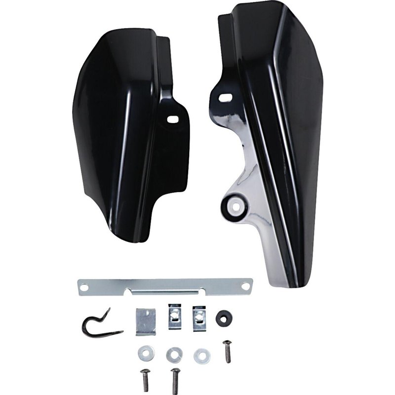 090526 - Drag Specialties Frame Mounted Heat Deflectors For Harley Davidson FLHR 1450 2001-2003 - Black