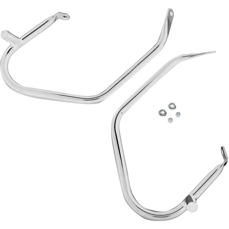 21040 - Drag Specialties Low-Profile Saddlebag Guards For Harley Davidson FLHR 1340 1997-1998 - Chrome