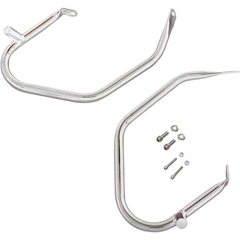 21034 - Drag Specialties Low-Profile Saddlebag Guards For Harley Davidson FLHR 1584 - Chrome