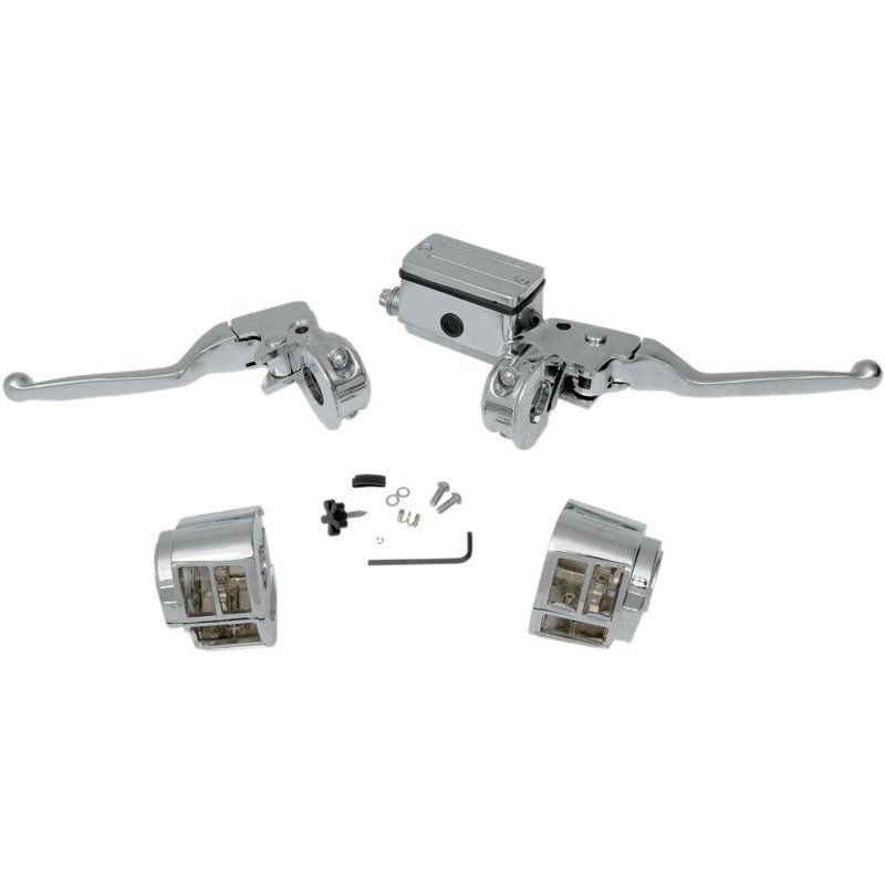 07-542NU - Drag Specialties Handlebar Control Kit W/O Switches For Harley Davidson FLHR 1340 1994-1995 - Chrome