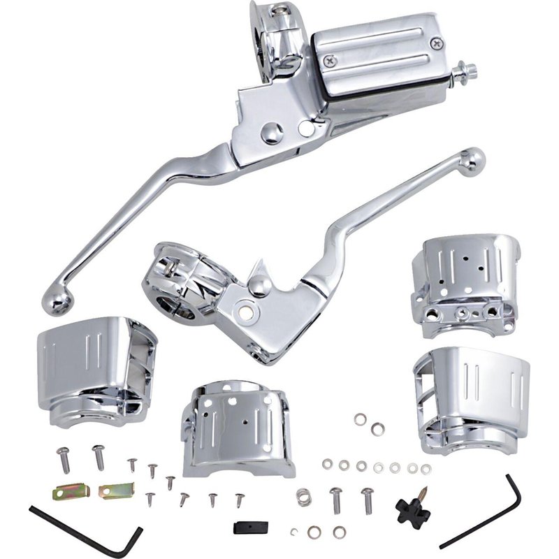 07-543NU - Drag Specialties Handlebar Control Kit W/O Switches For Harley Davidson FLHR 1340 1994-1995 - Chrome
