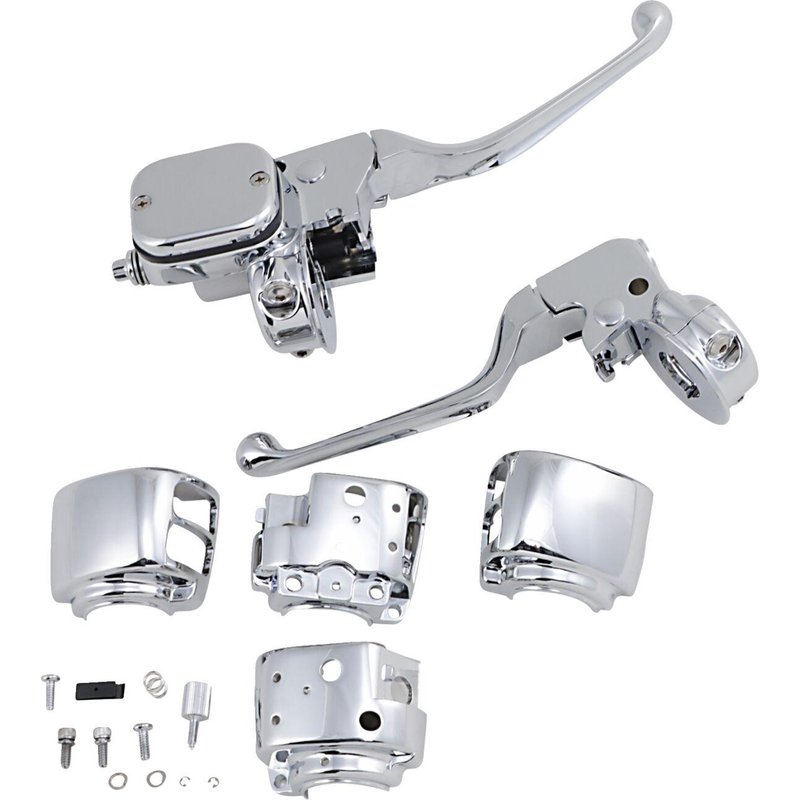 H07-0751A - Drag Specialties Handlebar Control Kit with Mechanical Clutch For Harley Davidson FLHR 1340 1996-1998 - Chrome