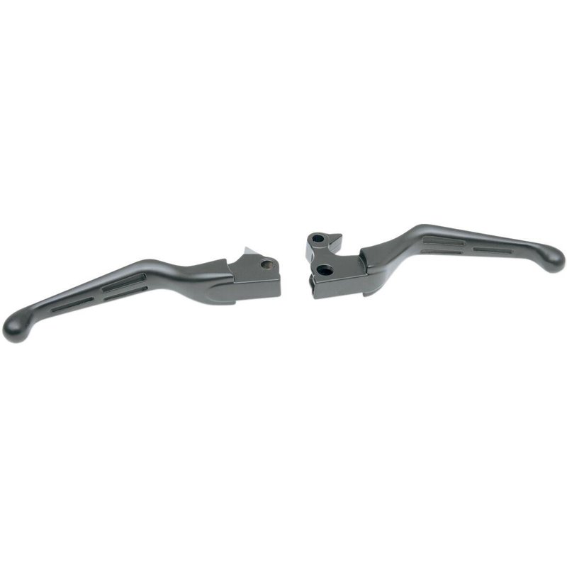H07-0589B - Drag Specialties Slotted Wide Blade Lever Set For Harley Davidson XL 1200 C 2004-2013 - Black