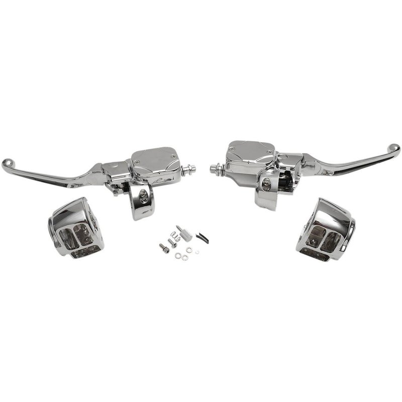 07-0654DS - Drag Specialties Handlebar Control Kit For Harley Davidson FLHR 1340 1996-1998 - Chrome
