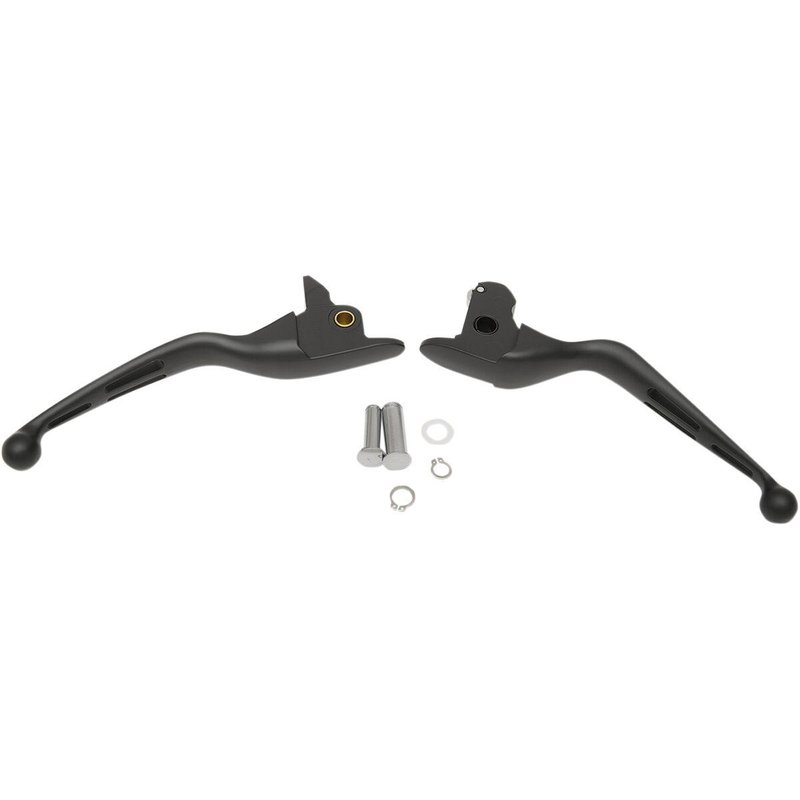 H07-0601MB - Drag Specialties Slotted Wide Blade Lever Set For Harley Davidson FLHRSE6 1800 2014 - Black