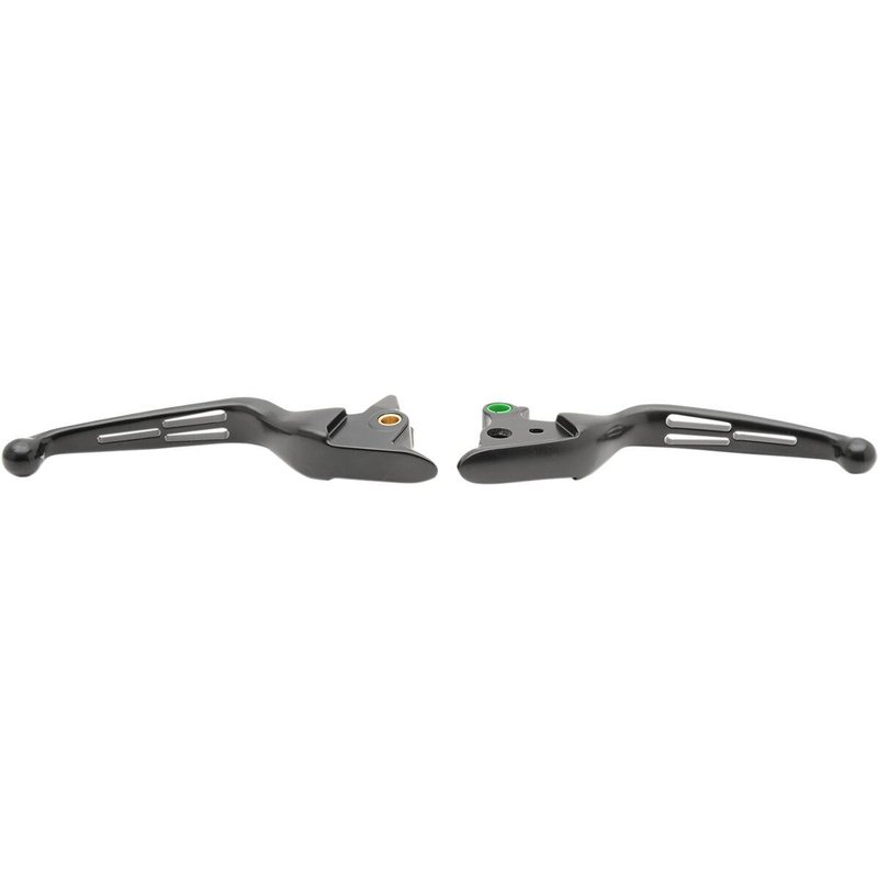 H07-0603MB - Drag Specialties Slotted Wide Blade Lever Set For Harley Davidson FLS 1690 2015-2016 - Black