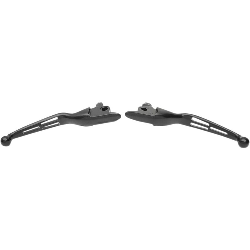 H07-0605MB - Drag Specialties Slotted Wide Blade Lever Set For Harley Davidson FLHR 1750 2017-2019 - Black