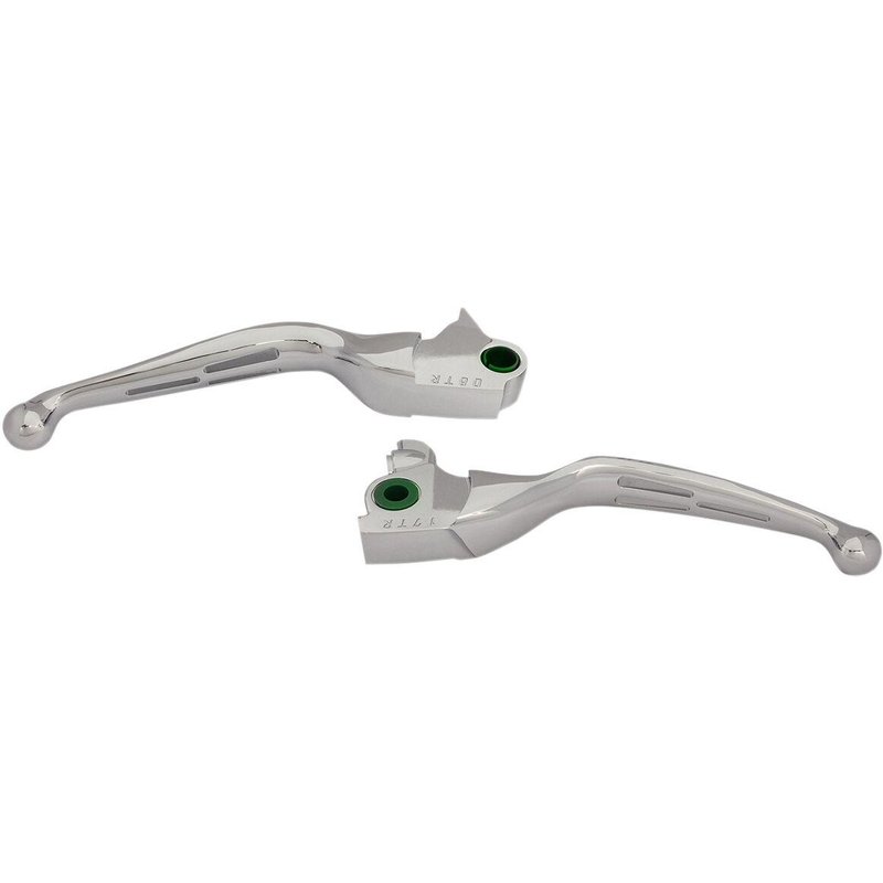 H07-0604 - Drag Specialties Slotted Wide Blade Lever Set For Harley Davidson FLHTCUTG 1750 2017-2018 - Chrome