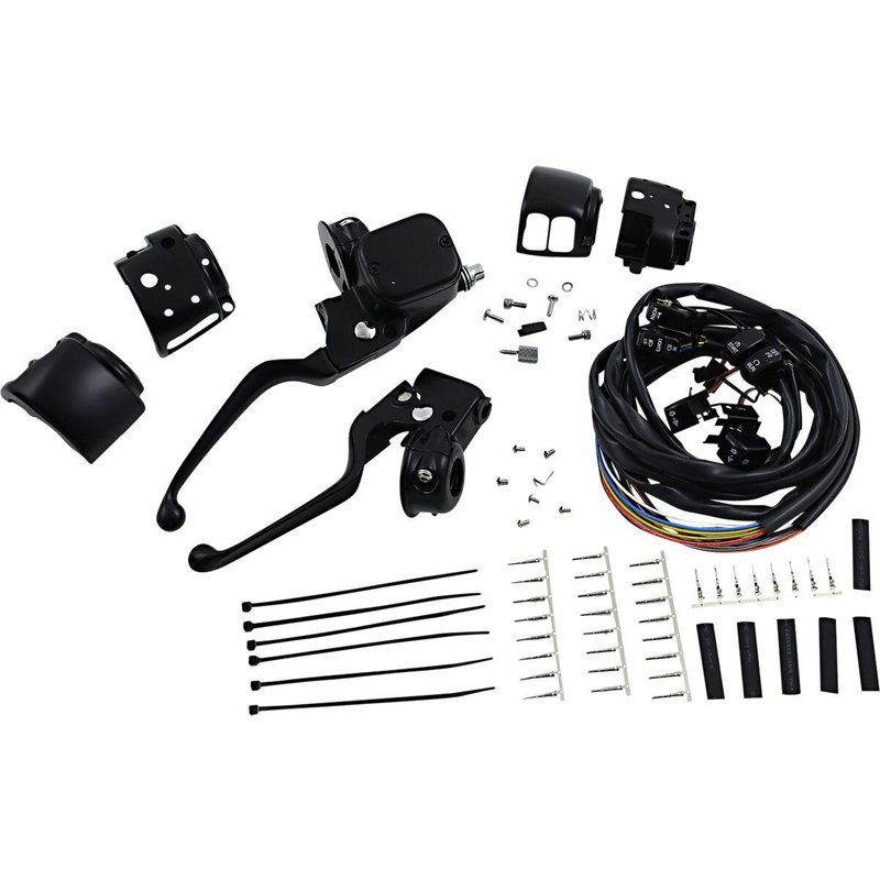 H07-0748AKMB - Drag Specialties Handlebar Control Kit For Harley Davidson FLHR 1340 1996-1998 - Black
