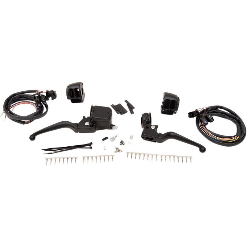 H07-0751AKMB - Drag Specialties Handlebar Control Kit For Harley Davidson FLHR 1340 1996-1998 - Black