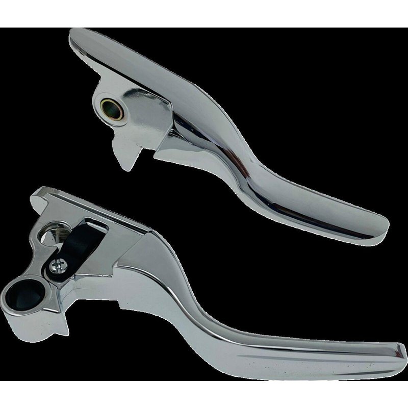 H07-0593S - Drag Specialties Short Lever Set For Harley Davidson FLDE 1750 2018-2020 - Chrome