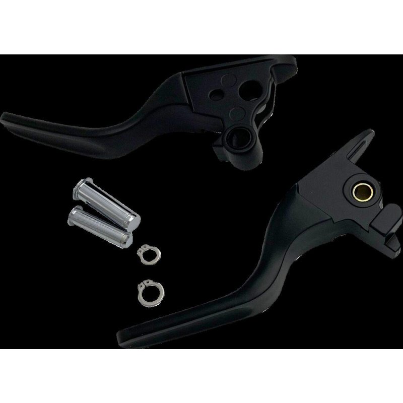H07-0593SMB - Drag Specialties Short Lever Set For Harley Davidson FLDE 1750 2018-2020 - Black