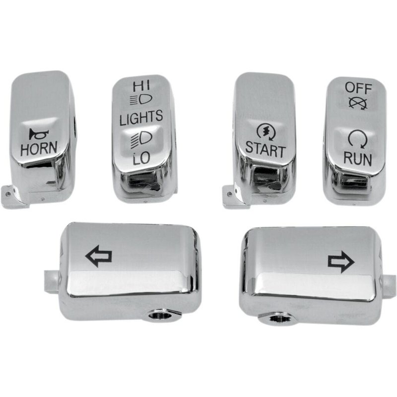 H18-033500-C - Drag Specialties Switch Cap Kit For Harley Davidson FLHR 1340 1996-98 - Chrome