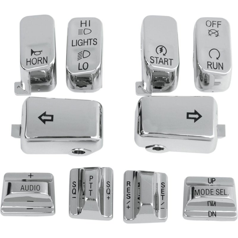 H18-033700-C - Drag Specialties Switch Cap Kit For Harley Davidson FLHR 1340 1996-1998 - Chrome