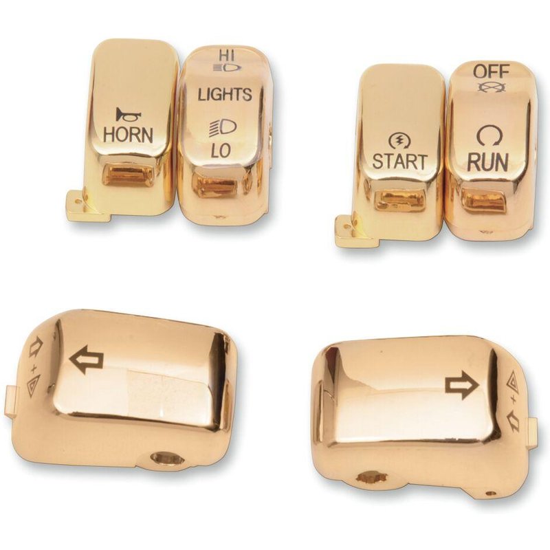 H18-0335GO-C - Drag Specialties Switch Cap Kit For Harley Davidson FLS 1690 2012-2013 - Gold