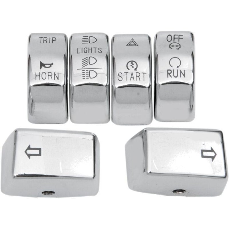 H18-0343CO-C - Drag Specialties Switch Cap Kit For Harley Davidson FLD 1690 2012-2013 - Chrome