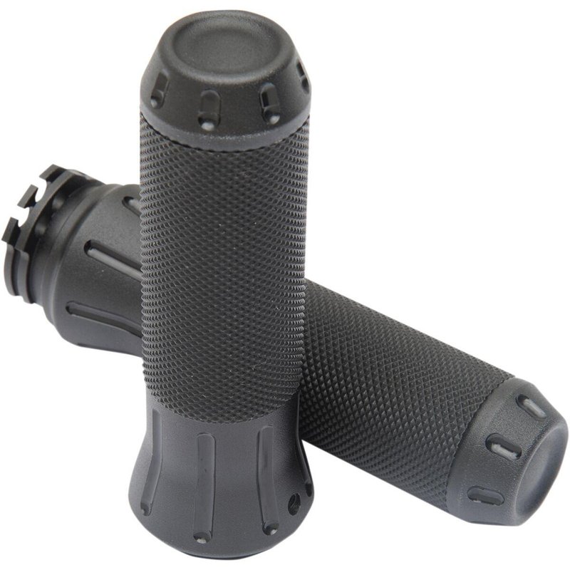 354131 - Drag Specialties Custom Grips For Harley Davidson FLD 1690 2012-2013 - Black/Shot Peened