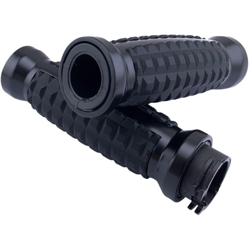 H17-05C6MBD - Drag Specialties Grenade Grips For Harley Davidson FLD 1690 2012-2013 - Black