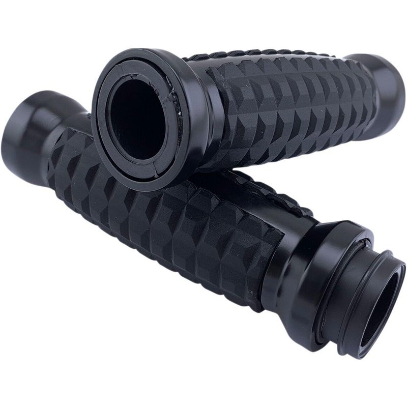 H17-05C6MBT - Drag Specialties Grenade Grips For Harley Davidson FLDE 1750 2018-2020 - Black