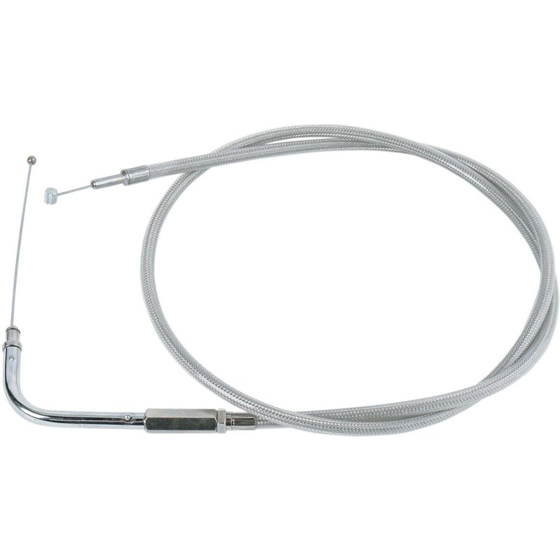5331400B - Drag Specialties Stainless Braided Throttle Cable For Harley Davidson XL 1200 C 1996-2003 76 cm (30") - Silver/Unfinished