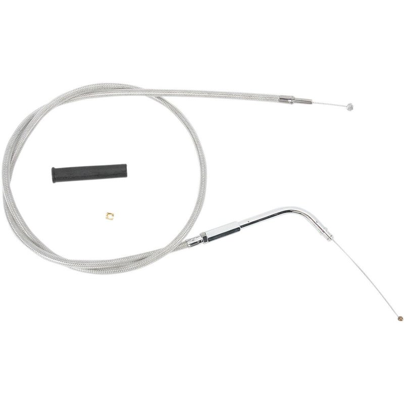5330600B - Drag Specialties Stainless Braided Throttle Cable For Harley Davidson FLHS 1340 1990-1994 96.5 cm (38") - Silver/Unfinished
