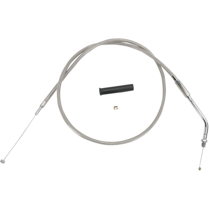 5330306B - Drag Specialties Stainless Braided Throttle Cable For Harley Davidson FXE 1200 1974-1980 100.5 cm (39-1/2") - Silver/Unfinished