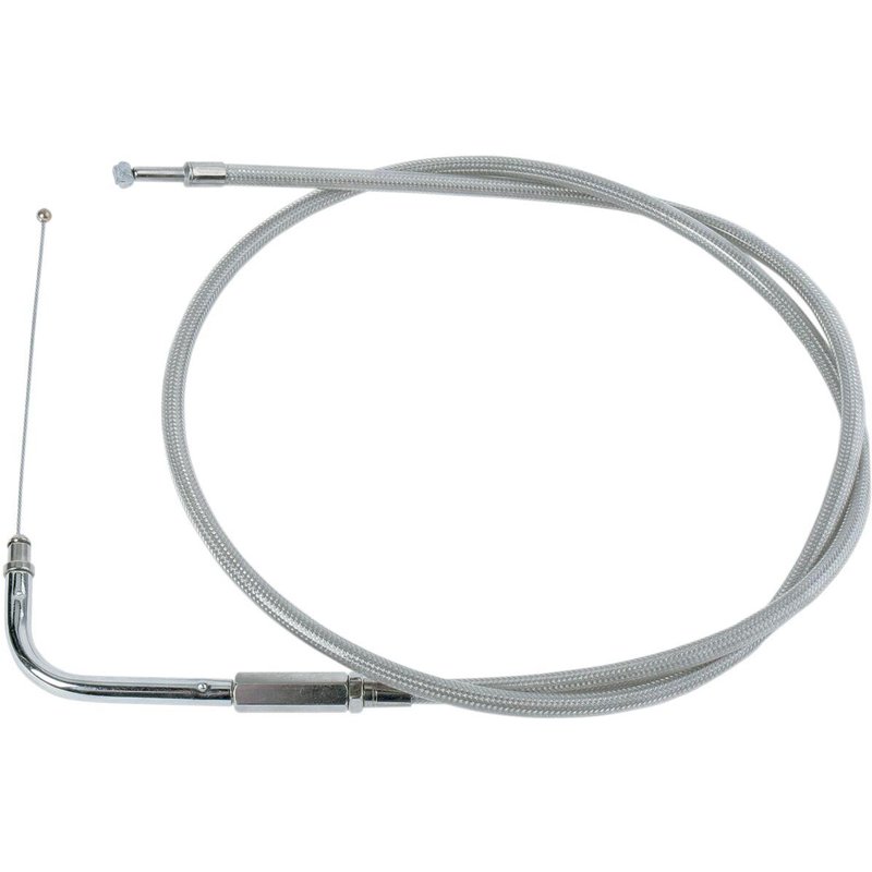 5333100B - Drag Specialties Stainless Braided Throttle Cable For Harley Davidson FLHRSEI 1550 2002 108 cm (42-1/2") - Silver/Unfinished