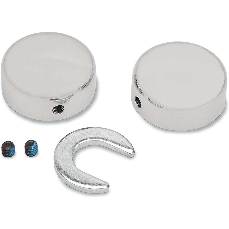 16.0207 - Drag Specialties Swingarm Pivot Bolt Covers For Harley Davidson FLST 1450 - Chrome