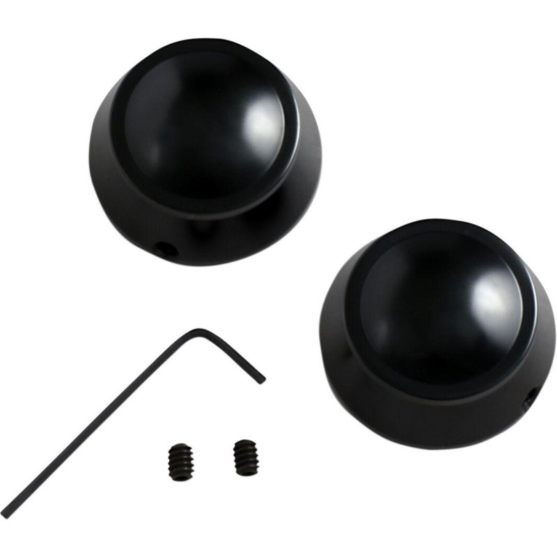 C16-0225B - Drag Specialties Swingarm Pivot Bolt Covers For Harley Davidson XL 1200 C 2004-2013 - Black