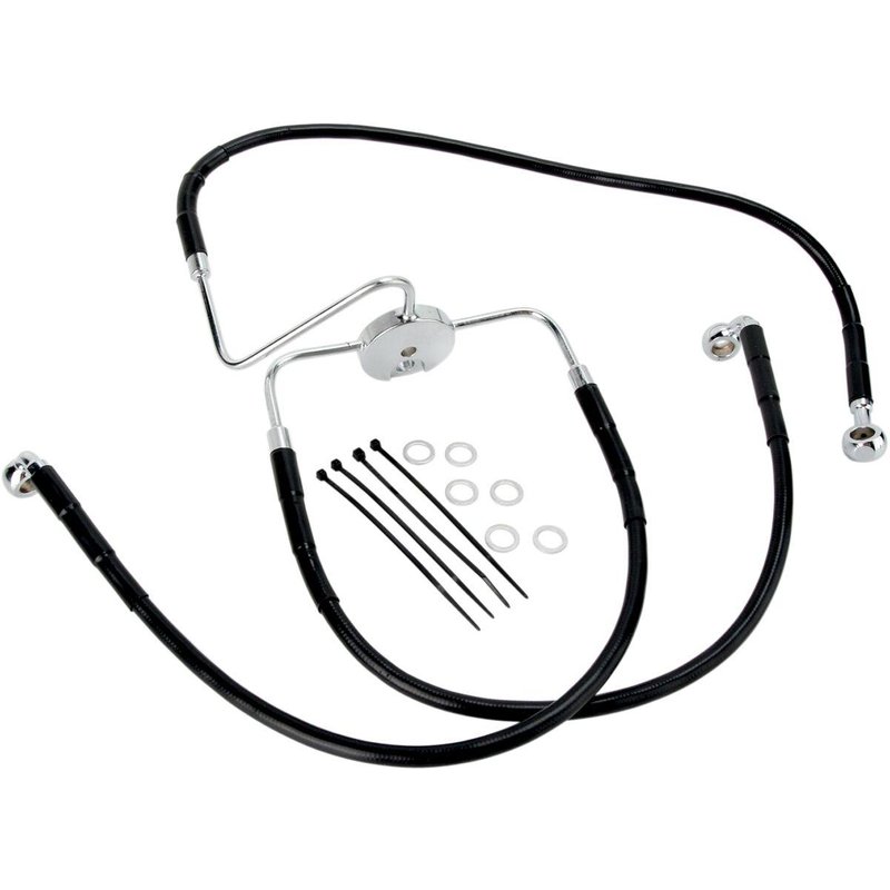 640116-BLK - Drag Specialties Stainless Steel Brake Hose Kit For Harley Davidson FXDL 1340 1996-1998 Front
